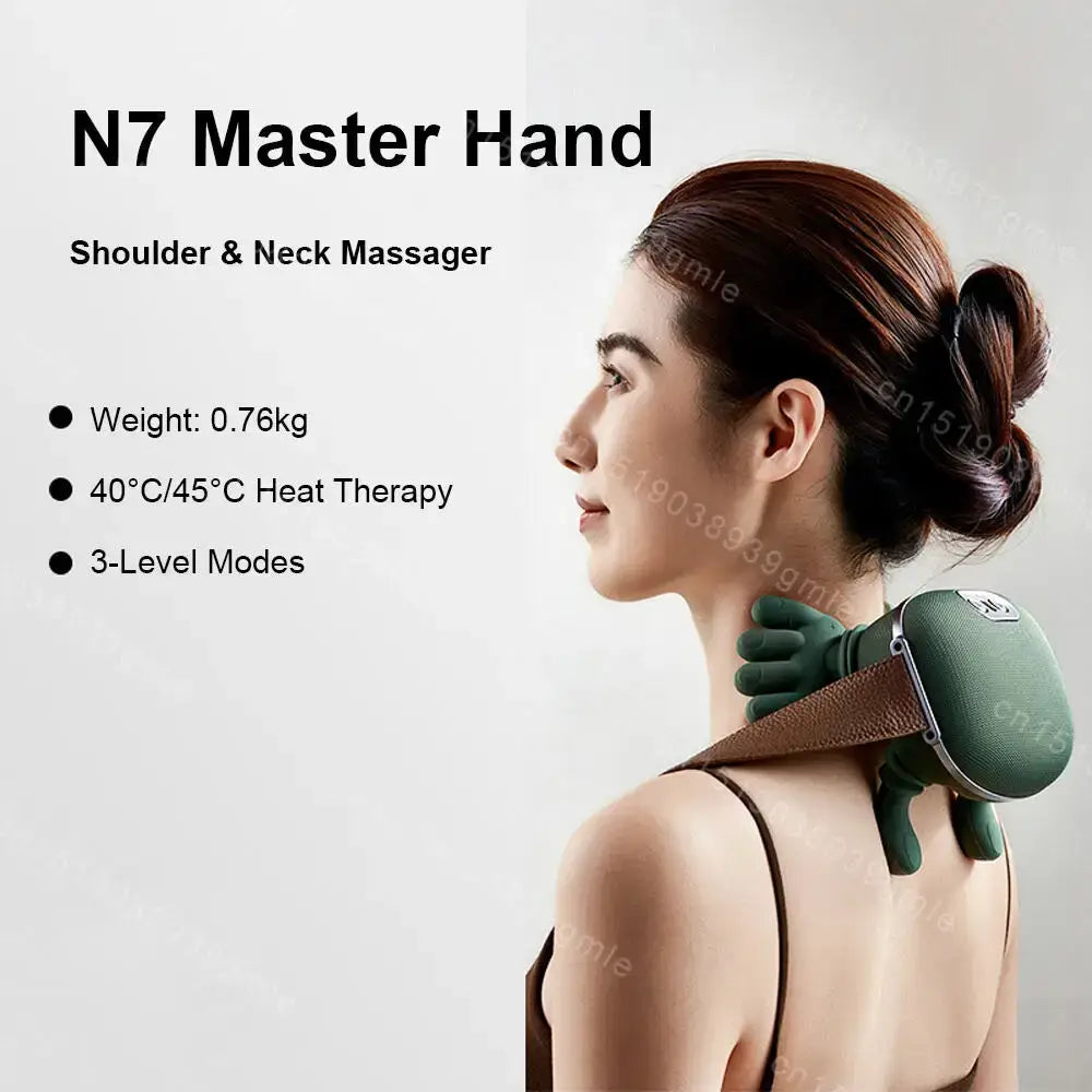 MassageMate Pro™ shoulder and neck massager featuring heat therapy and multiple modes for soothing muscle relief.